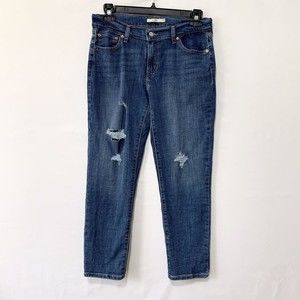Levis Boyfriend Distressed Medium Wash Denim 29